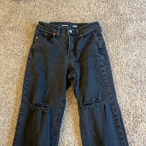Old navy high rise, loose, black jeans, size 0